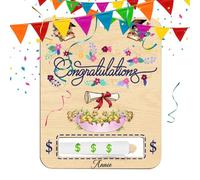 Carta di stoccaggio di denaro per la laurea, cornice regalo per soldi di laurea | Supporto per organizzazione di cassa in legno per laureati 2024 - Decorazione della laurea di scuola superiore, b, Se