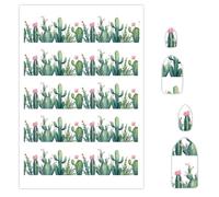 Carta di trasferimento per cactus per argilla polimerica, 10 fogli di trasferimento ad acqua per argilla polimerica, graziosa carta di trasferimento per piante di cactus, per fai da te, gioielli