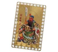 Carta Dio della ricchezza,Carta cinese,Carta d'oro cinese tradizionale da collezione | Carta Talismano dorata per amici di famiglia, decorativa per ricchezza e fortuna, per il soggiorno e