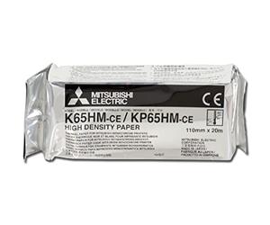 Carta Ecografica MITSUBISHI K65HM-CE/KP65HM-CE, Stampa Monocromatica in B/N ad Alta Densità e Alto Contrasto termico, per Ultrasuoni, Microscopia, Applicazioni dentali, Formato A6, 10 mmx20m, 4 Rotoli