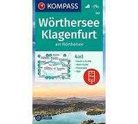 Carta escursionistica Kom 061. Wörthersee, Klagenfurt am Wörthersee: 4in1 Wanderkarte mit Panorama und Aktiv Guide inklusive Karte zur offline Verwendung in der KOMPASS-App. Fahrradfahren.