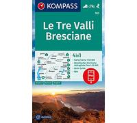 Carta escursionistica Kom 103. Le Tre Valli Bresciane: 4in1 Wanderkarte mit Aktiv Guide und Detailkarten inklusive Karte zur offline Verwendung in der KOMPASS-App. Fahrradfahren. Skitouren.
