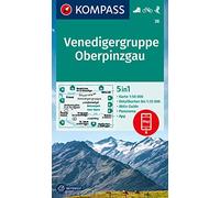 Carta escursionistica Kom 38. Venedigergruppe, Oberpinzgau: 5in1 Wanderkarte , mit Panorama, Aktiv Guide und Detailkarten inklusive Karte zur offline ... in der KOMPASS-App. Fahrradfahren. Skitouren.