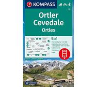 Carta escursionistica Kom 72. Ortler/Ortles, Cevedale: 5in1 Wanderkarte mit Panorama, Aktiv Guide und Detailkarten inklusive Karte zur offline Verwendung in der KOMPASS-App. Fahrradfahren. Skitouren.