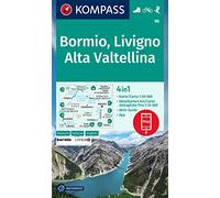 Carta escursionistica KOM 96. Laghi settentrionali. Bormio, Livigno, Corna di Campo: 4in1 Wanderkarte mit Aktiv Guide und Detailkarten inklusive Karte ... in der KOMPASS-App. Fahrradfahren. Skitouren.