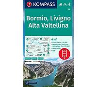 KOMPASS Carta KOM 96 – Laghi settentrionali Bormio/Livigno/Corna di Campo – 4in1, Aktiv Guide, App