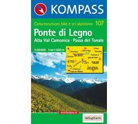 Carta escursionistica n. 107. Laghi settentrionali. Ponte di Legno, Alta Val Camonica, Passo del Tonale 1:50.000