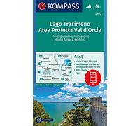 Carta escursionistica n. 2463. Lago Trasimeno, Area Protetta Val d'Orcia 1:50.000. Ediz. italiana, tedesca e inglese: 4in1 Wanderkarte 1:50000 mit ... Verwendung in der KOMPASS-App. Fahrradfahren.