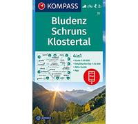 Carta escursionistica n. 32. Bludenz, Schruns, Klostertal 1:50.000: 4in1 Wanderkarte, mit Aktiv Guide und Detailkarten inklusive Karte zur offline ... Fahrradfahren. Skitouren. Langlaufen.