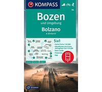 Carta escursionistica n. 54. Bolzano e dintorni. Ediz. multilingue: 5in1 Wanderkarte mit Panorama, Aktiv Guide und Detailkarten inklusive Karte zur ... in der KOMPASS-App. Fahrradfahren. Skitouren.