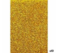 Carta Fama Glitter Dorato Gomma Eva 50 x 70 cm [10 Unità]