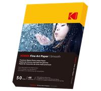 KODAK Fine Art Paper - Carta Fotografica Opaca, Confezione da 50 Fogli, 180g/m², Formato A6 (10x15 cm), Stampa a Inchiostro Effetto Liscio, Qualità Superiore per i Tuoi Ricordi