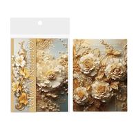 Carta Floreale Per Album - Elegante Blocco Di Carta | Fogli Artigianali Leggeri Da 14x10,5 Cm | Ideale Per Collage, Cartoline Fatte A Mano E Progetti Artistici Creativi