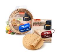 Carta Forno Friggitrice 150 Pezzi - 50 Vaschette 20 cm e 100 Dischi