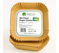 Carta Forno per Friggitrice ad Aria - 100 Pezzi, Quadrata 16x16 cm, BPA Free, Antiaderente e Resistente al Calore - Carta Pergamena Naturale per Air Fryer, Forno e Microonde