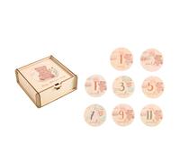 Carta fotografica del primo anno infantile Pietre miliari Carta Fotografia Registrazione della crescita del bambino Carta di legno Doccia Appena Nato Accessori Foto 8PCS Pietre miliari Mensile Foto
