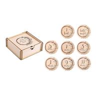 Carta fotografica del primo anno infantile Pietre miliari Carta Fotografia Registrazione della crescita del bambino Carta di legno Doccia Appena Nato Accessori Foto 8PCS Pietre miliari Mensile Foto
