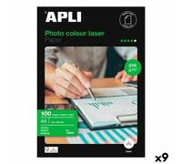 Carta Fotografica Lucida Apli Clour Laser A4 100 fogli [9 Unità]