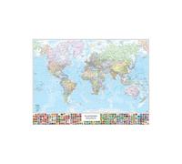 Carta geografica Mondo con Bandiere - murale - 132x97 cm - Belletti