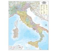 Carta GEOGRAFICA MURALE "ITALIA" 47 X 60 cm BELLETTI cartina murale Amministrati