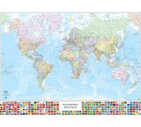 Carta GEOGRAFICA MURALE MONDO PLANISFERO, DIM.132x99cm. DA BELLETTI EDITORE