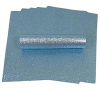 Carta glitter, formato A4, colore azzurro chiaro, iridescente e luccicante, morbida al tatto, spessa, non perde lustrini, 150 g/m², confezione da 10 fogli