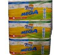 Carta Igienica Foxy 24 Rotoloni Doppio Velo Decorata MEGA Bianca 480strappi X1
