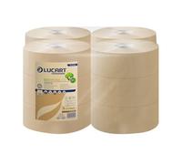 Carta igienica Lucart EcoNatural 150 m jumbo 2 veli avana 12 rotoli da 405 strap