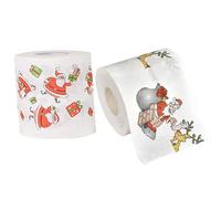 Carta igienica natalizia 2 rotoli di Babbo Natale stampato WC natalizio rotolo divertenti di carta cioccooni da toilette. Calza di stoccaggio Pombe per feste di carta igienica tessuto igienico