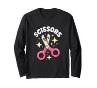 Carta Kawaii Scissors Rosa Forbici Sasso Carta Gioco Maglia a Manica