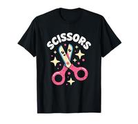 Carta Kawaii Scissors Rosa Forbici Sasso Carta Gioco Maglietta