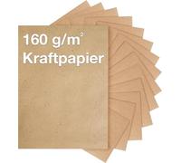 Carta kraft 160 g/m2 DIN A4 marrone naturale adatta per bricolage, cartonaggio, scrapbooking - stampabile