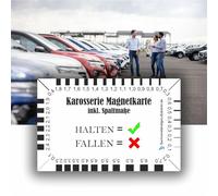 Carta magnetica extra forte per auto per un rapido test della carrozzeria | forza adesiva 115 g/cm² | 3 volte più forte di altri tester | con dimensioni di fessura per auto usate Check | Valore di