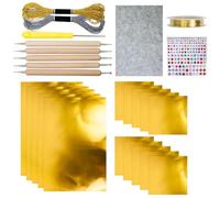 Carta Metallizzata,Kit Artistico Per Sbalzo Su Metallo | Accessorio Per Crafting In Argento Scintillante E Oro Per Progetti Di Incisione Pittura E Arte Per Bambini E Adulti