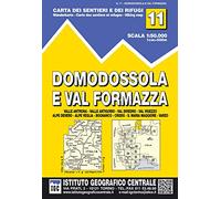 Carta n. 11 Domodossola e Val Formazza 1:50.000. Carta dei sentieri e dei rifugi