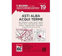Carta n. 19 Asti, Alba, Acqui Terme 1:50.000. Carta dei sentieri e dei rifugi