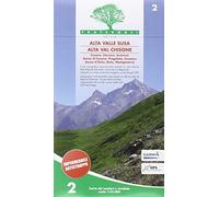 Carta n. 2. Alta valle Susa, alta val Chisone. Carta dei sentieri e stradale scala 1:25.000