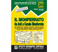 Carta n. 20 Il Monferrato 1:50.000. Carta dei sentieri e dei rifugi