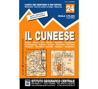 Carta n. 24 Il cuneese 1:75.000. Carta dei sentieri e dei rifugi