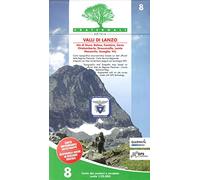 Carta n. 8. Valli di Lanzo. Carta dei sentieri scala 1:25.000 [Lingua inglese]