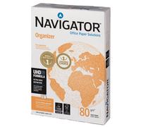 Carta A4 Navigator 4 fori Organizer - 788865 Carta per fotocopie preforata con 4 fori di colore bianco da 80 g/mq con spessore 110 µm e punto di bianco cie 169 in 5 risme da 500 fogli