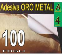CARTA ORO ADESIVA METALLIZZATA LUCIDA 100 FOGLI A4 X STAMPA LASER SILHOUETTE