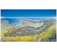 Carta panoramica n. 349. Panorama delle Alpi-Alpenpanorama 1:50.000. Ediz. bilingue: von Marseille bis Wien, Alpenpanorama, Poster