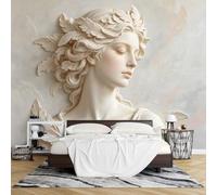 Carta Parati 3D 210 x 150 cm Dea Classica con Corona D'Alloro Murale Fotografico Tessuto Non Tessuto Arte Moderna per Pareti Soggiorno Camera Letto Decorazione per la Casa.