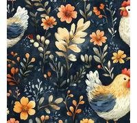 Carta Parati Adesiva 40 cm x 5 m Modello Cartone Animato Gallo Fiori Stampa 3D ad Alta Definizione Facile da Pulire Durevole Resistente all'Umidità Ideale per Soggiorno Camera da Letto Ufficio
