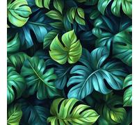 Carta Parati Adesiva 40 cm x 5 m Modello Tropicale Blu Verde Foglie Stampa 3D ad Alta Definizione Facile da Pulire Durevole Resistente all'Umidità Ideale per Soggiorno Camera da Letto Ufficio