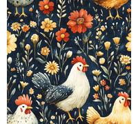 Carta Parati Adesiva 44 cm x 10 m Modello Cartone Animato Gallo Fiori Stampa 3D ad Alta Definizione Facile da Pulire Durevole Resistente all'Umidità Ideale per Soggiorno Camera da Letto Ufficio