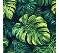 Carta Parati Adesiva 44 cm x 10 m Modello Tropicale Blu Verde Foglie Stampa 3D ad Alta Definizione Facile da Pulire Durevole Resistente all'Umidità Ideale per Soggiorno Camera da Letto Ufficio