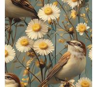 Carta Parati Adesiva 44 cm x 500 cm Modello Uccello Fiore Giallo Ramo Stampa 3D ad Alta Definizione Facile da Pulire Durevole Resistente all'Umidità Ideale per Soggiorno Camera da Letto Uffici
