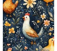 Carta Parati Adesiva 53 cm x 10 m Modello Cartone Animato Gallo Fiori Stampa 3D ad Alta Definizione Facile da Pulire Durevole Resistente all'Umidità Ideale per Soggiorno Camera da Letto Ufficio